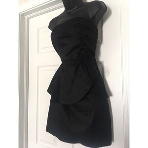 Strapless Mini Peplum Dress